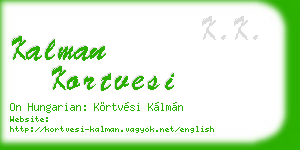 kalman kortvesi business card